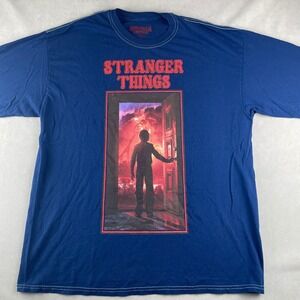 Stranger Things‎ Long Sleeve Graphic T Shirt Mens XL Blue Netflix Official
